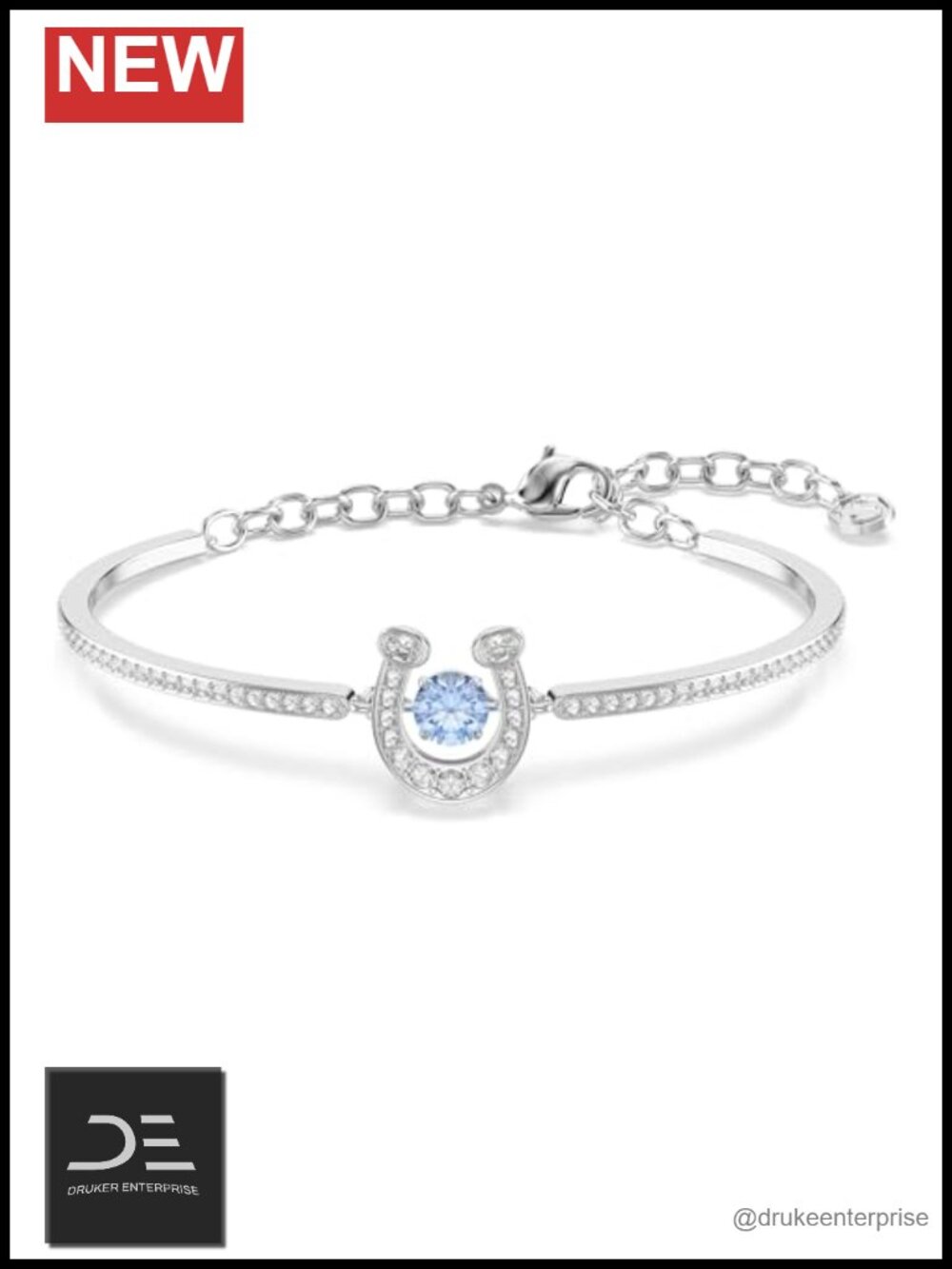 Swarovski Symbolica Rhodium Plated Crystal Bangle Bracelet Adjustable Pavé